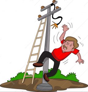 man-falling-from-ladder-after-an-electric-shock-vector-19161285