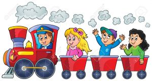 Train with happy kids