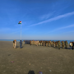 સરહદે આવેલા ખીદરત ટાપુ ઉપર ધ્વજવંદન સમારોહ