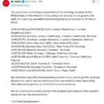 વર્તમાન પરિસ્થિતિને અનુસંધાને પશ્ચિમ એશિયાની તમામ ફ્લાઇટ્સ રદ